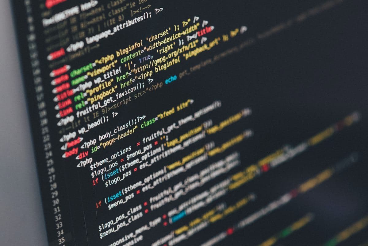 Close-up of a computer screen displaying lines of code in a programming environment.