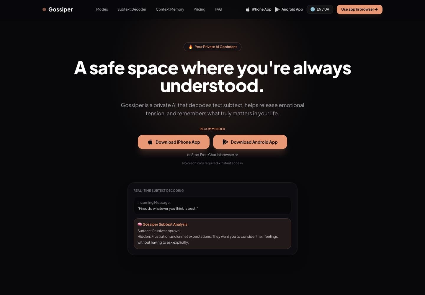 Gossiper mobile app