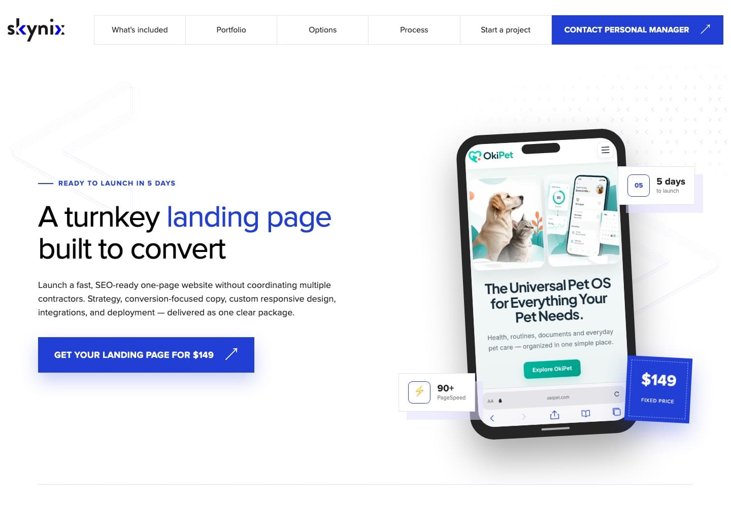 Skynix Landing149 landing page